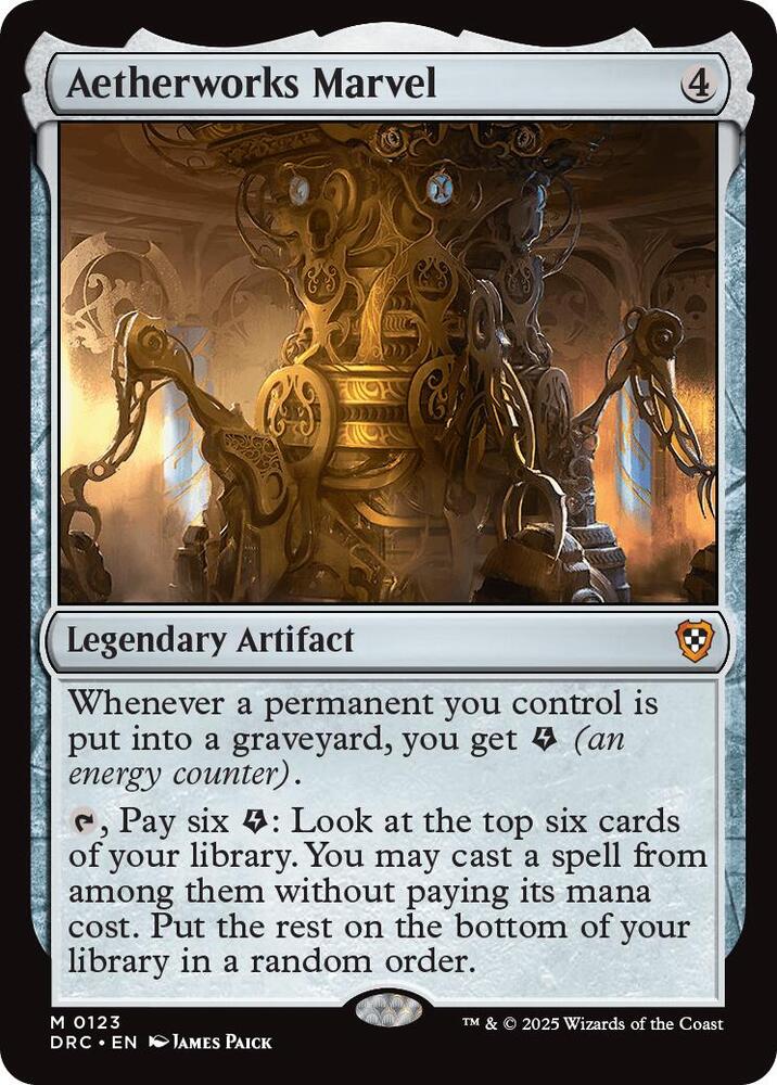 Aetherworks Marvel 123 card from Commander: Aetherdrift