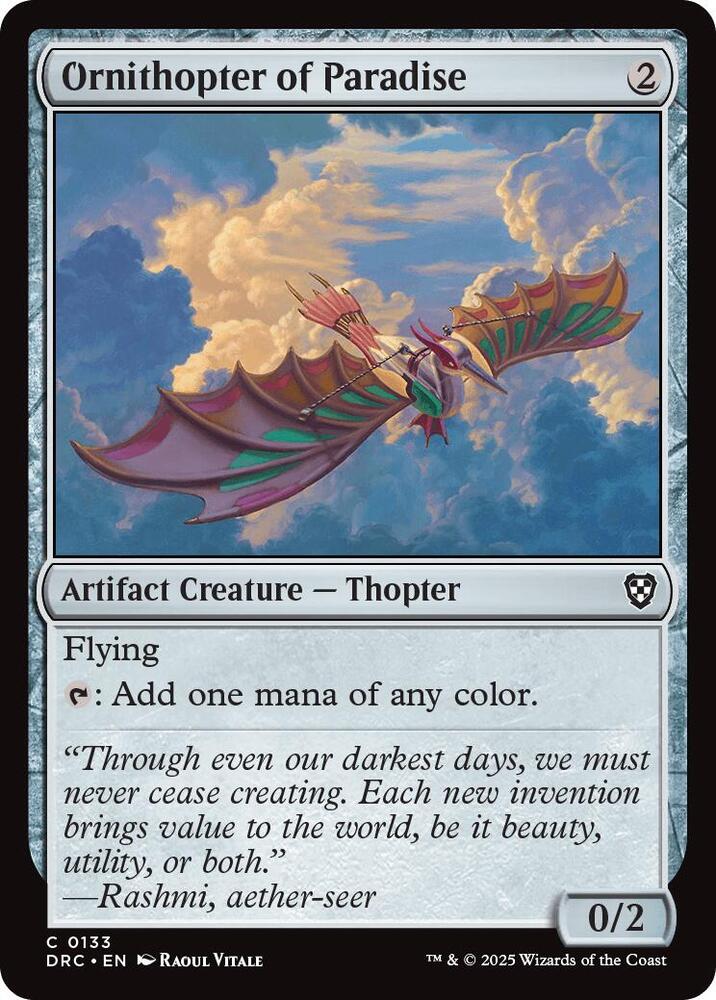 Ornithopter of Paradise 133 card from Commander: Aetherdrift