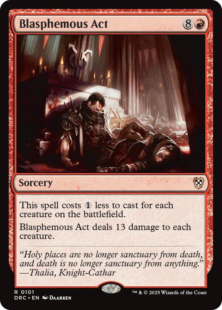 Blasphemous Act 101 card from Commander: Aetherdrift