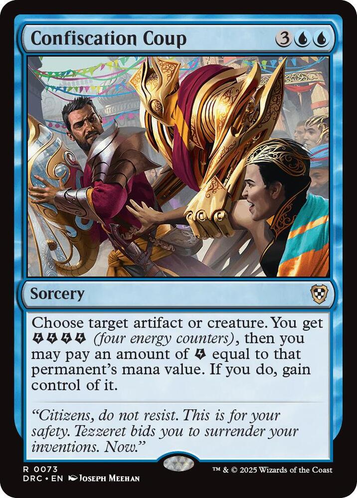 Confiscation Coup 73 card from Commander: Aetherdrift