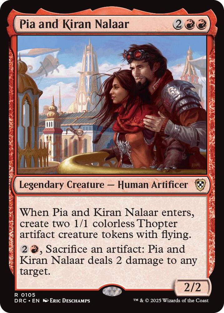 Pia and Kiran Nalaar 105 card from Commander: Aetherdrift