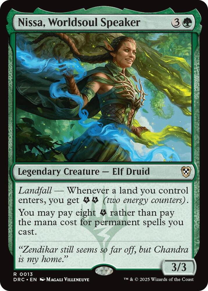 Nissa, Worldsoul Speaker 13 card from Commander: Aetherdrift