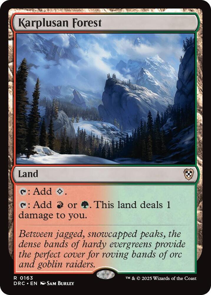 Karplusan Forest 163 card from Commander: Aetherdrift