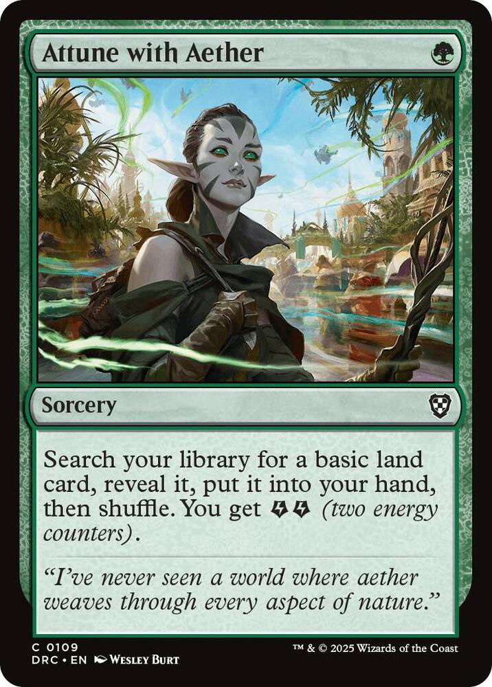 Attune with Aether 109 card from Commander: Aetherdrift