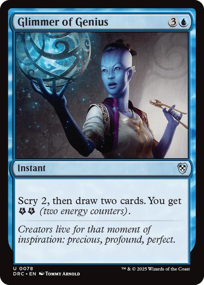 Glimmer of Genius 78 card from Commander: Aetherdrift