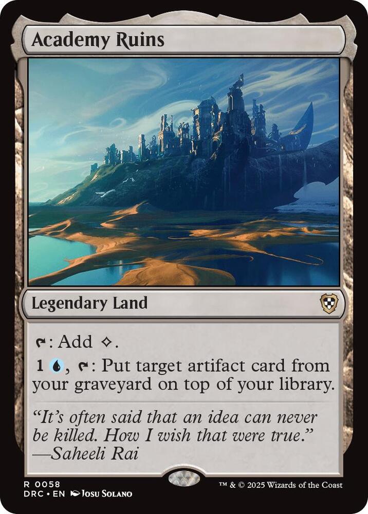 Academy Ruins 58 card from Commander: Aetherdrift