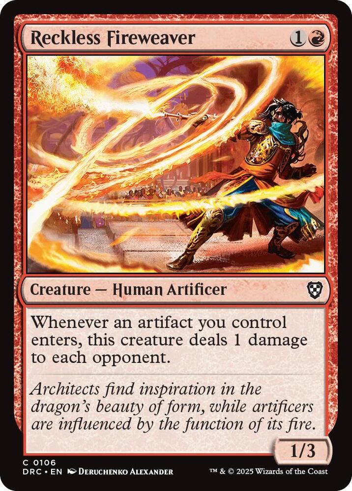 Reckless Fireweaver 106 card from Commander: Aetherdrift