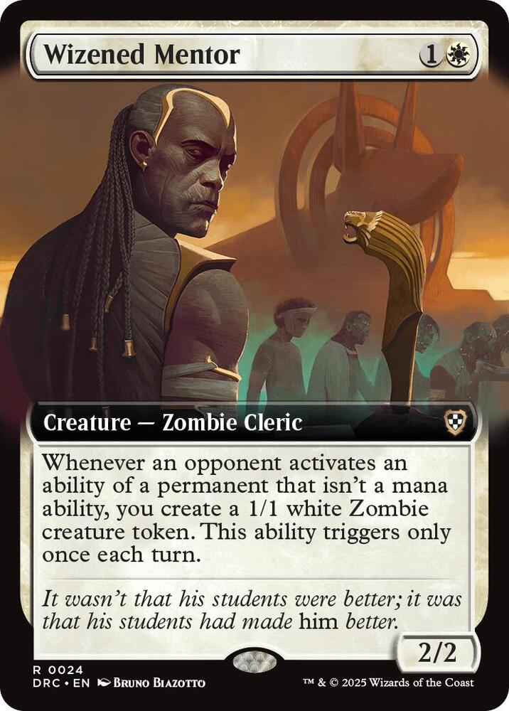 Wizened Mentor (Extended Art) 24 card from Commander: Aetherdrift