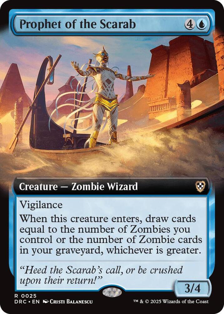 Prophet of the Scarab (Extended Art) 25 card from Commander: Aetherdrift