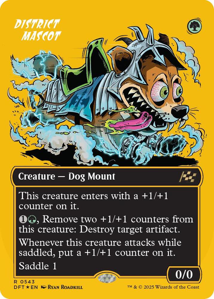 District Mascot (Borderless) (First-Place Foil) 543 card from Aetherdrift