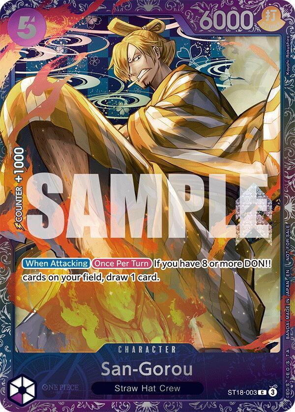 San-Gorou (Treasure Cup 2025) ST18-003 card from One Piece Promotion Cards