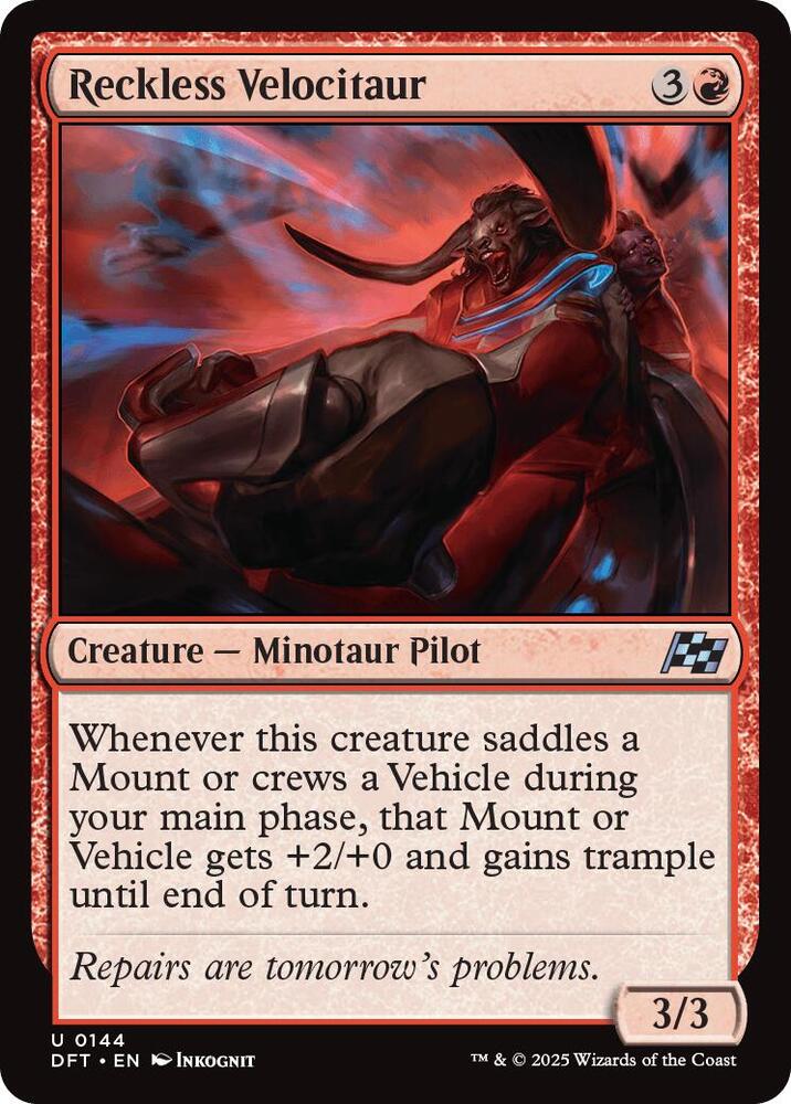 Reckless Velocitaur 144 card from Aetherdrift