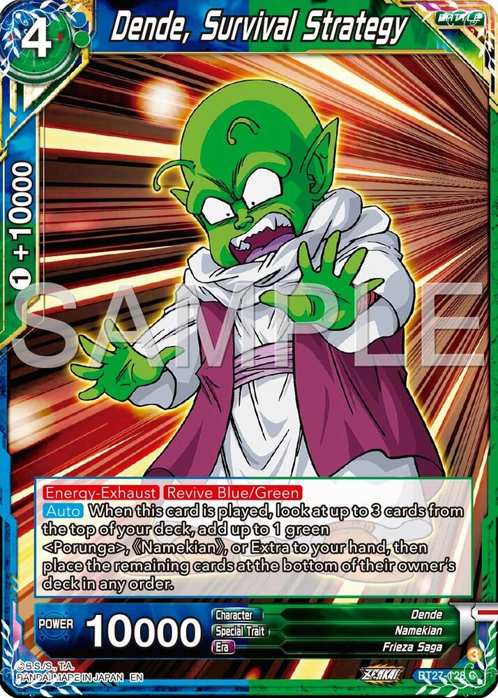 Dende, Survival Strategy BT27-128 card from History of Z