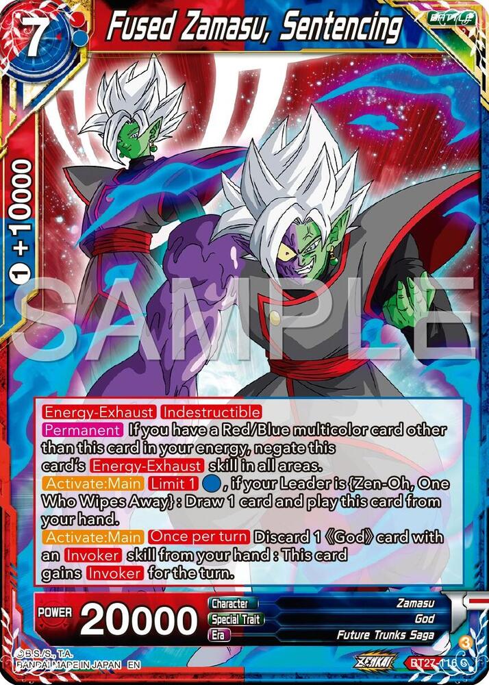 Fused Zamasu, Sentencing BT27-116 card from History of Z