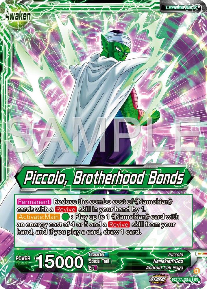 Piccolo // Piccolo, Brotherhood Bonds BT27-045 card from History of Z