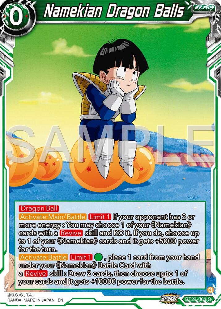 Namekian Dragon Balls BT27-063 card from History of Z