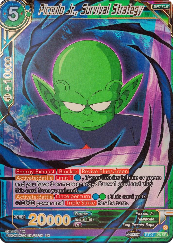 Piccolo Jr., Survival Strategy BT27-126 card from History of Z