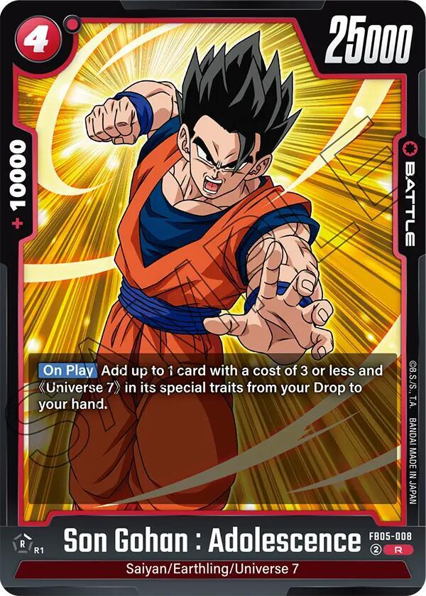 Son Gohan : Adolescence FB05-008 card from New Adventure