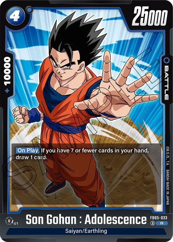 Son Gohan : Adolescence FB05-033 card from New Adventure