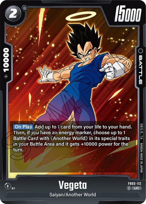Vegeta FB05-112 card from New Adventure