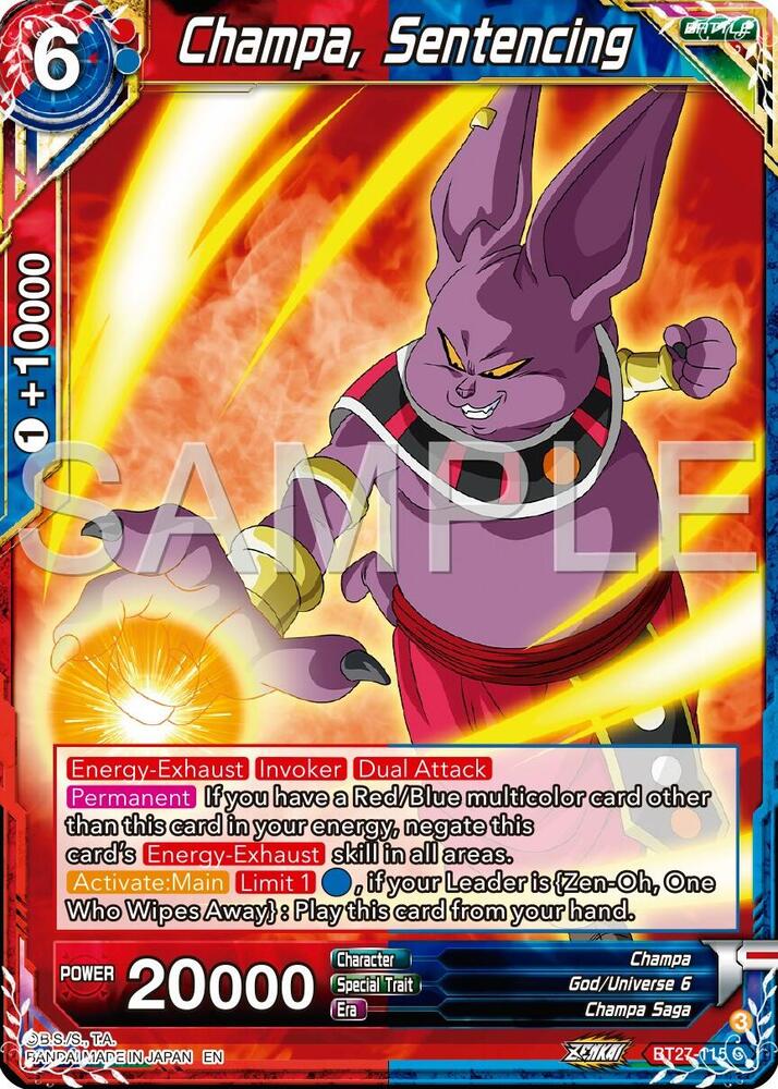 Champa, Sentencing BT27-115 card from History of Z