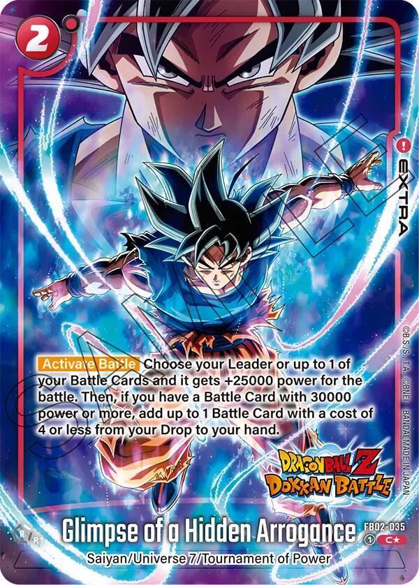 Glimpse of a Hidden Arrogance (Dragon Ball Z Dokkan Battle Alternate Art) FB02-035 card from Blazing Aura Alternate Art Reprints