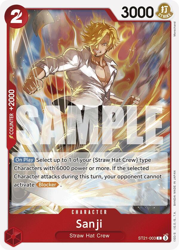 Sanji ST21-003 card from Starter Deck EX: Gear 5