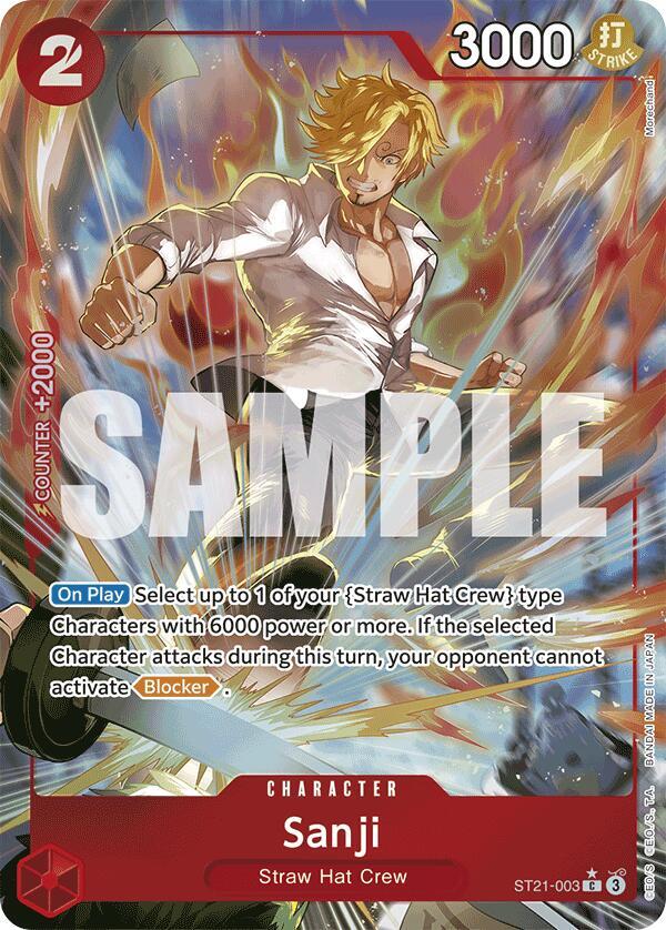 Sanji (Parallel) ST21-003 card from Starter Deck EX: Gear 5