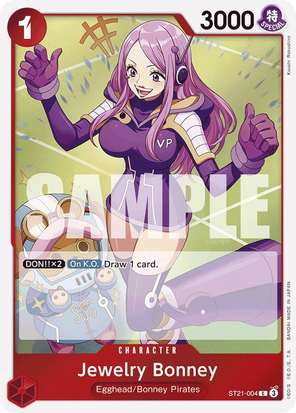 Jewelry Bonney ST21-004 card from Starter Deck EX: Gear 5