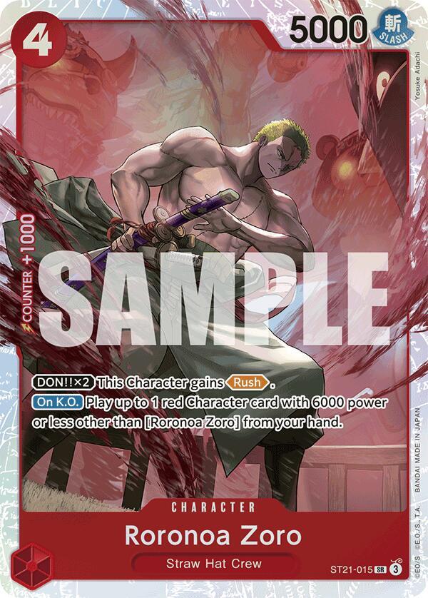 Roronoa Zoro ST21-015 card from Starter Deck EX: Gear 5