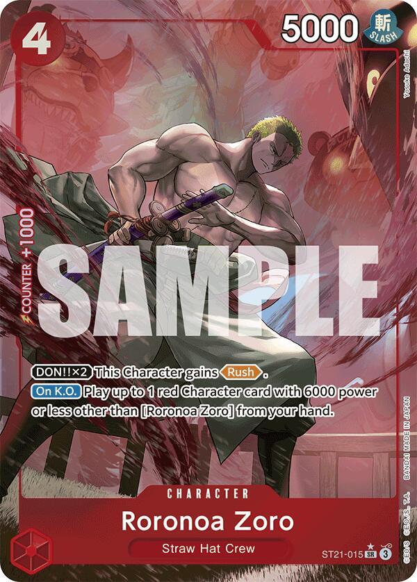 Roronoa Zoro (Parallel) ST21-015 card from Starter Deck EX: Gear 5