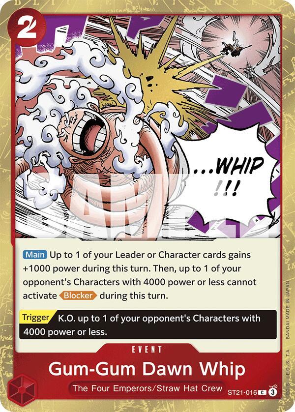 Gum-Gum Dawn Whip ST21-016 card from Starter Deck EX: Gear 5