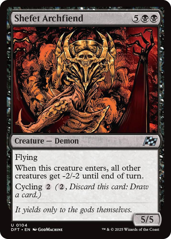 Shefet Archfiend 104 card from Aetherdrift