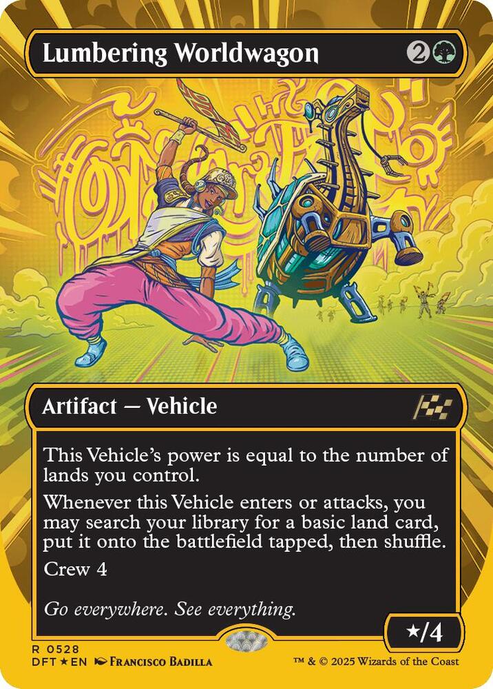 Lumbering Worldwagon (Borderless) (First-Place Foil) 528 card from Aetherdrift