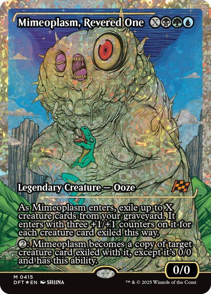 Mimeoplasm, Revered One (Showcase) (Fracture Foil) 415 card from Aetherdrift