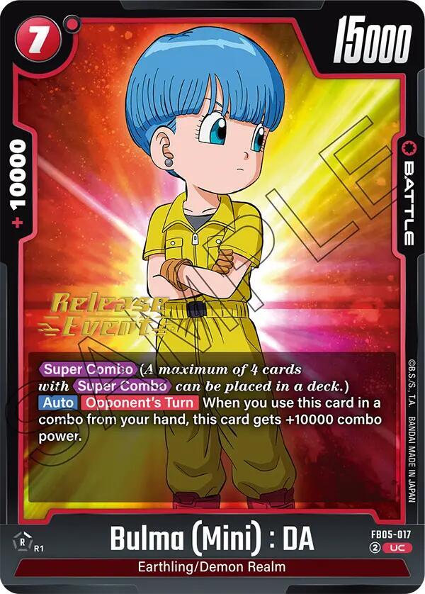 Bulma (Mini) : DA FB05-017 card from New Adventure Release Event Cards