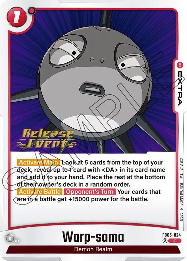 Warp-sama FB05-024 card from New Adventure Release Event Cards