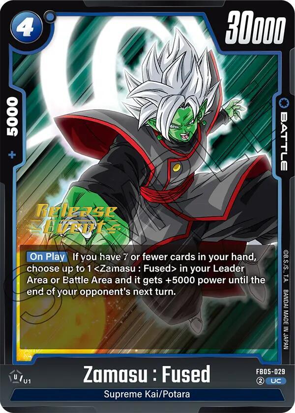 Zamasu : Fused FB05-029 card from New Adventure Release Event Cards