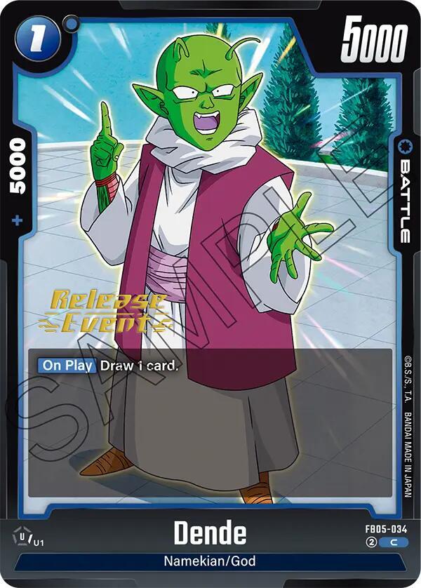 Dende FB05-034 card from New Adventure Release Event Cards