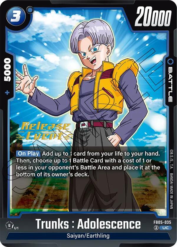 Trunks : Adolescence FB05-035 card from New Adventure Release Event Cards
