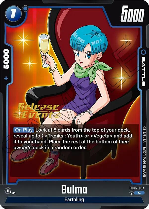 Bulma FB05-037 card from New Adventure Release Event Cards