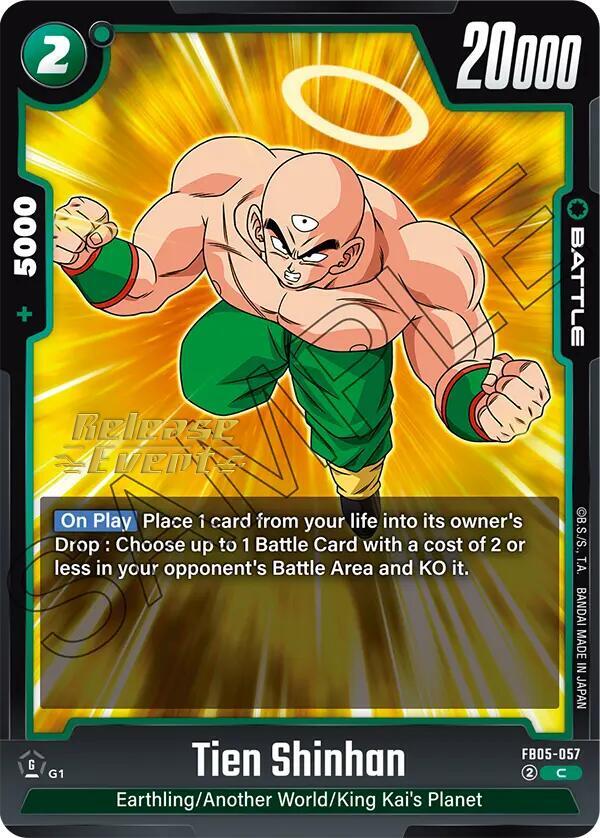 Tien Shinhan FB05-057 card from New Adventure Release Event Cards
