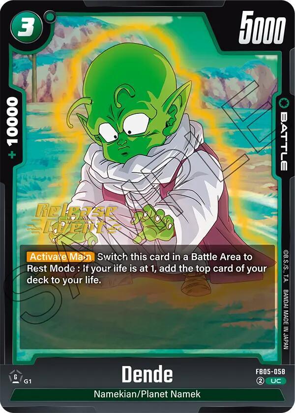 Dende FB05-058 card from New Adventure Release Event Cards