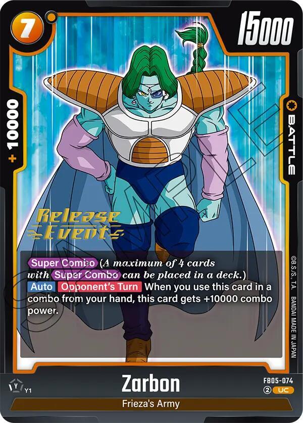 Zarbon FB05-074 card from New Adventure Release Event Cards