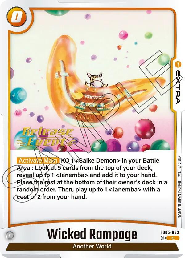 Wicked Rampage FB05-093 card from New Adventure Release Event Cards