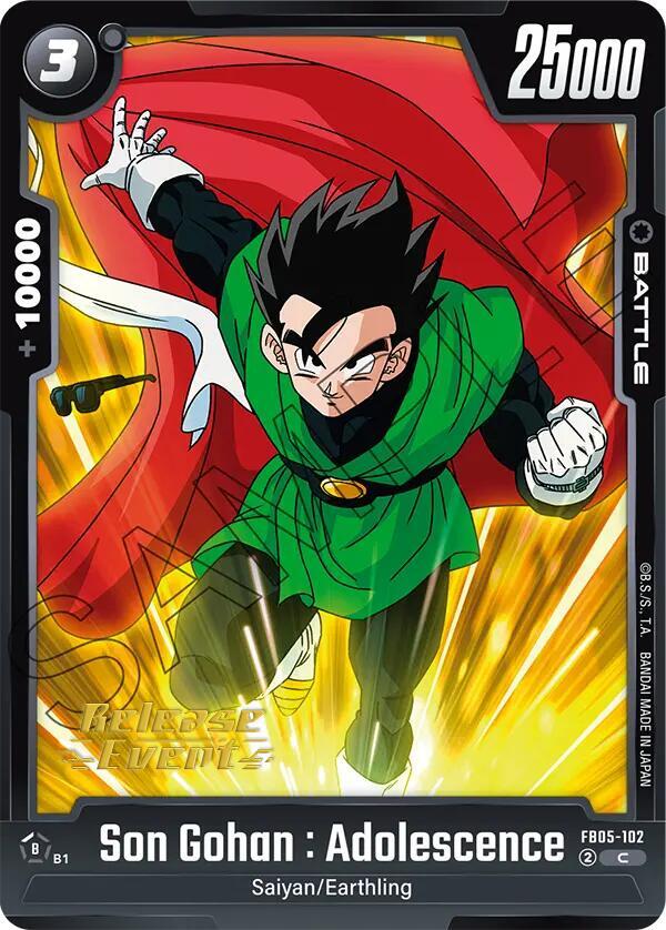 Son Gohan : Adolescence FB05-102 card from New Adventure Release Event Cards