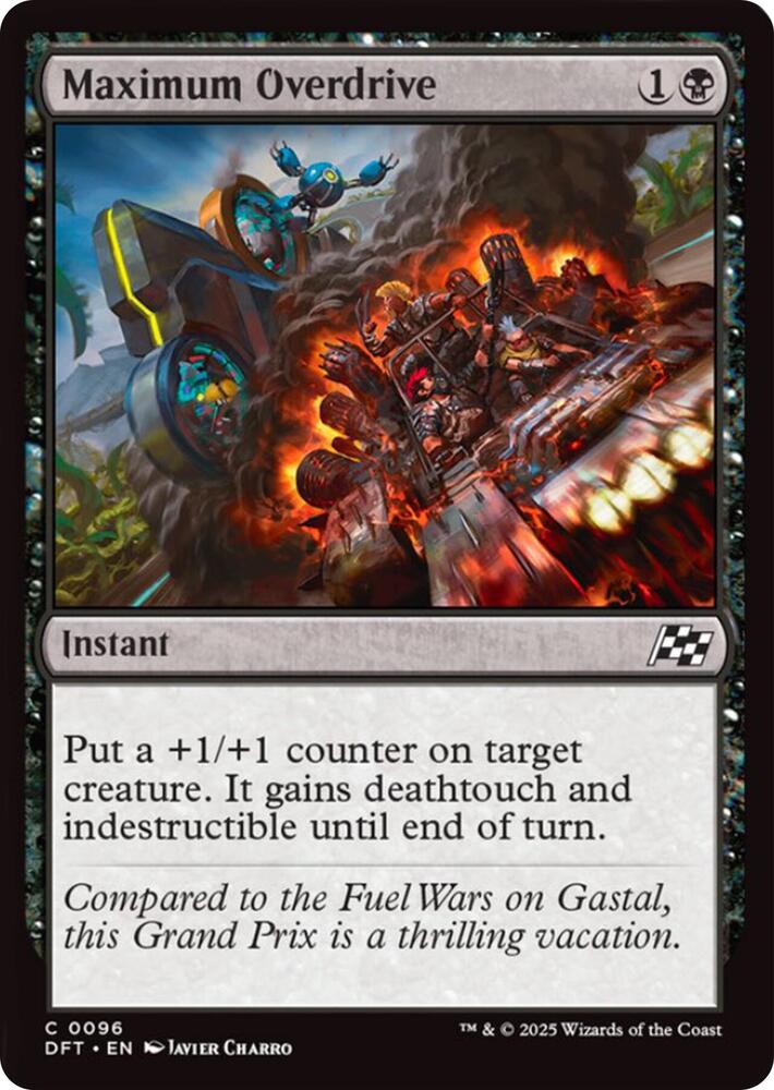 Maximum Overdrive 96 card from Aetherdrift