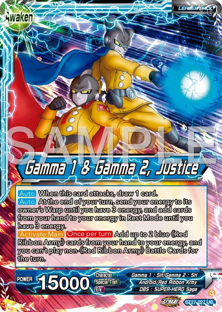 Gamma 2 // Gamma 1 & Gamma 2, Justice BT27-027 card from History of Z