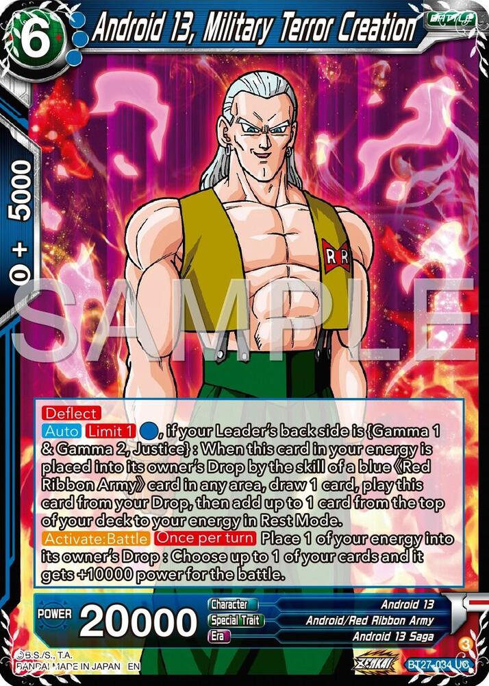 Android 13, Military Terror Creation BT27-034 card from History of Z
