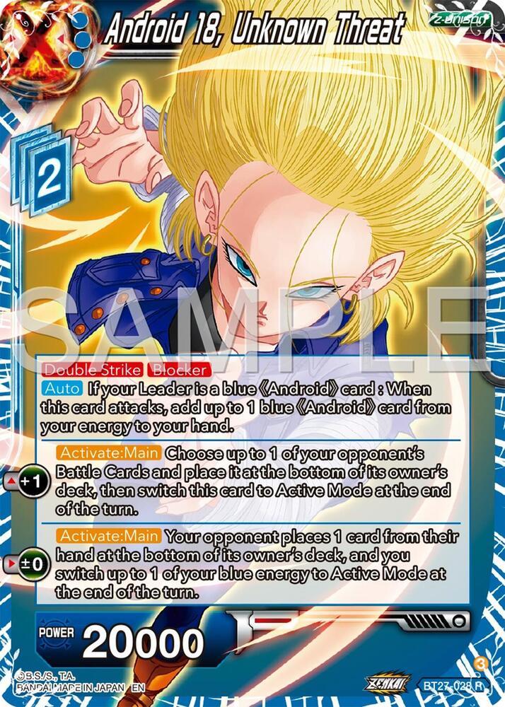 Android 18, Unknown Threat BT27-028 card from History of Z